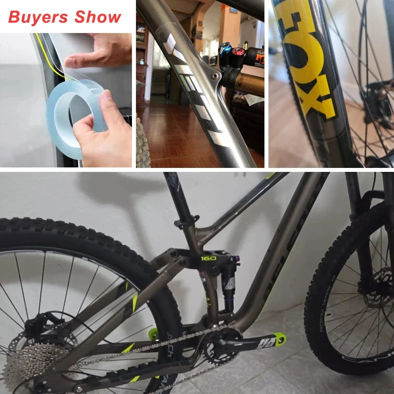Transparent Bicycle Stickers Tape – 3M, 5M, 10M Bike Frame Protector, Scratch-Resistant Cycling Tape
