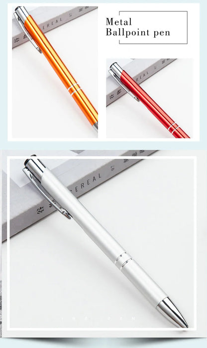 50PCS Custom Metal Ballpoint Pens — Personalized Engraved Logo Advertising Pen, Ideal Gift and Promotional Item