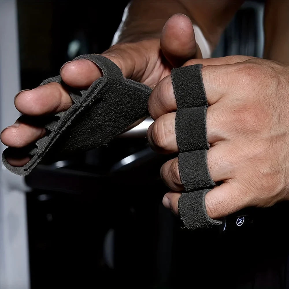 Fitness Four-Finger Gloves – Breathable Anti-Slip Leather Weightlifting Gloves with Shock Absorption for Men & Women