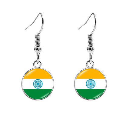 South & North America Flag Earrings - Patriotic Country Pride Drop Dangle Jewelry Gifts for Women
