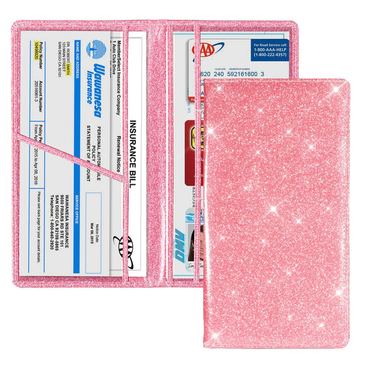 Car Registration & Insurance Card Holder — Vehicle License Document Organizer for Glove Box Compartment