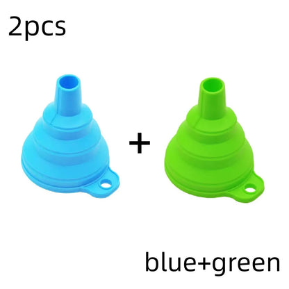 Mini Foldable Silicone Funnel - Collapsible Portable Funnel for Fuel, Oil, Beer & Kitchen Accessories