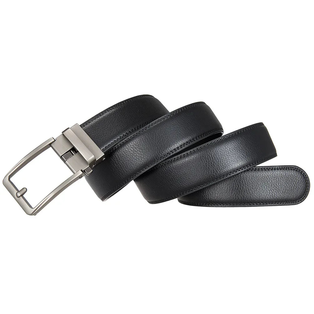 Click Belts for Men — Luxury Designer Genuine Leather Belt with Automatic Buckle, High-Quality Fashion Waist Strap