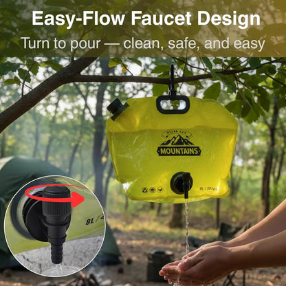 Collapsible Camping Water Container - Reusable Foldable Water Jug with Spout for Hiking & Outdoor Use