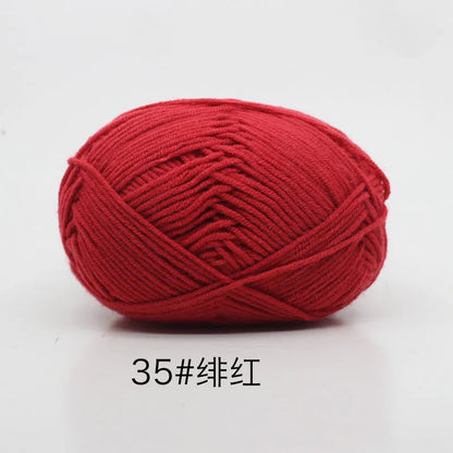40-50g/Set 4ply Milk Cotton Knitting Yarn – Dyed Lanas for Crochet, Sweaters, Hats & Dolls, Affordable Craft Supplies