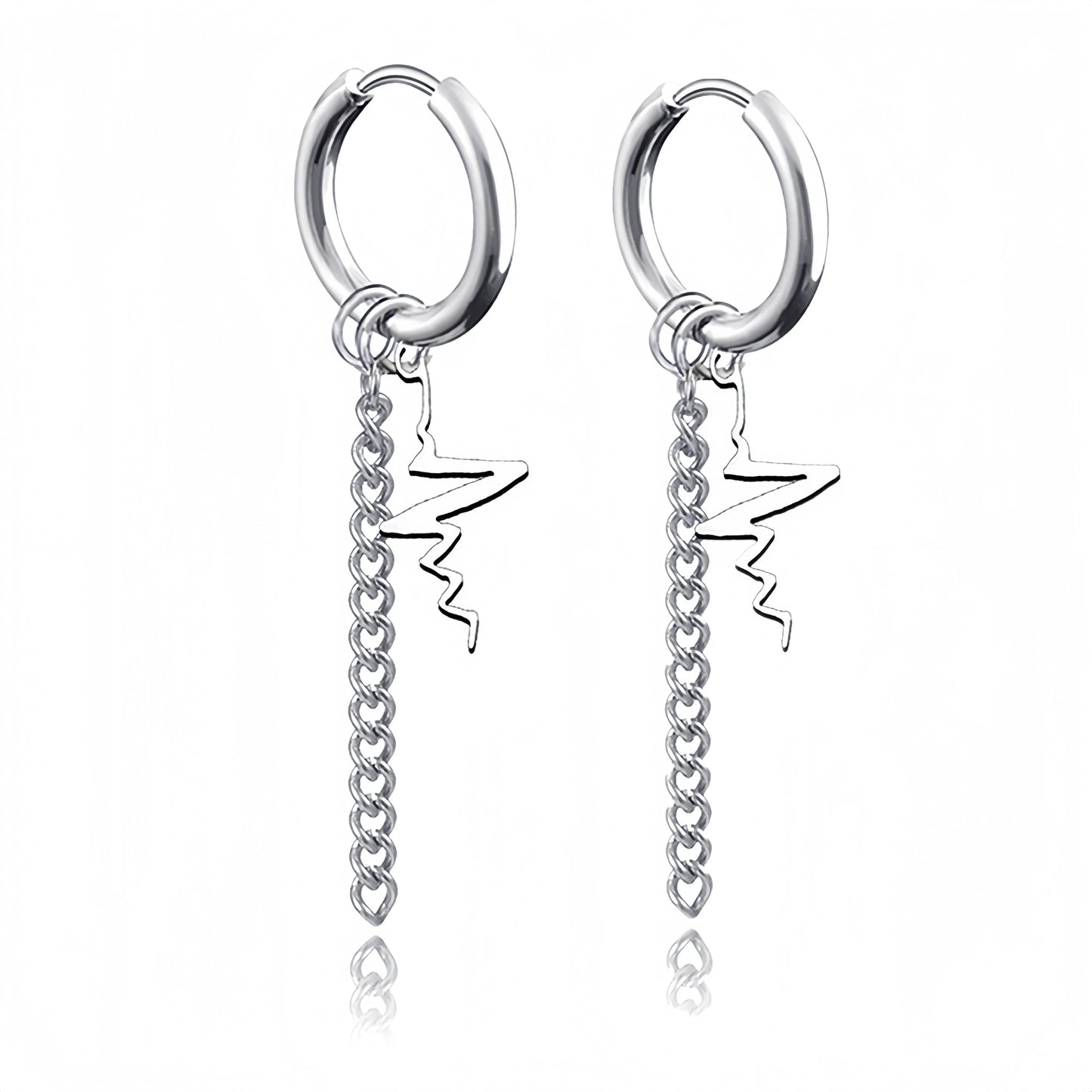 Long Hanging Cross & Leaf Hoop Earrings – Vintage Stainless Steel Hip Hop Unisex Jewelry Accessories