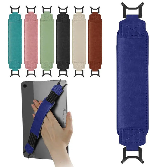 Leather Tablet Hand Strap - Universal Anti-Slip Anti-Drop EReader Holder for Kindle iPad Kobo Lenovo Sony & More