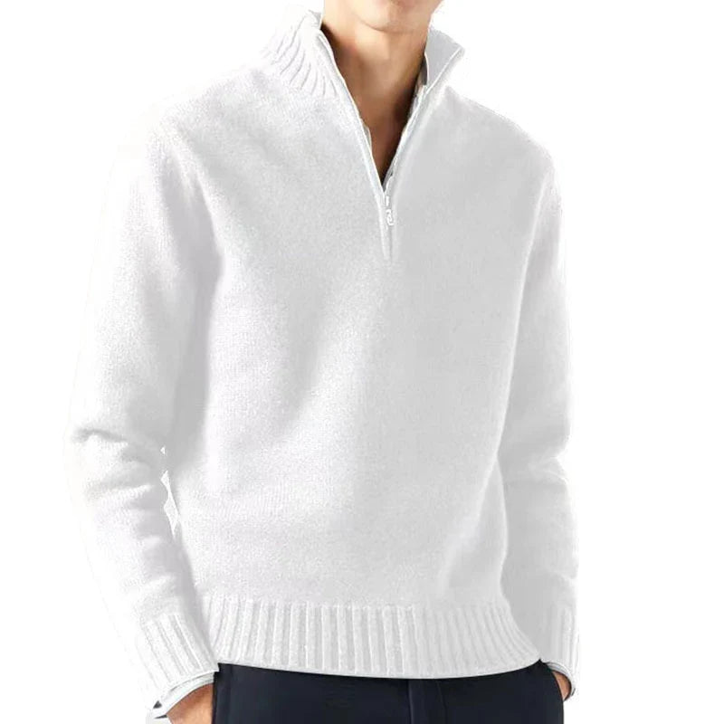 Men's Autumn Turtleneck Sweater - Solid Color Long Sleeve Knit Pullover Casual Warm Daily Coat