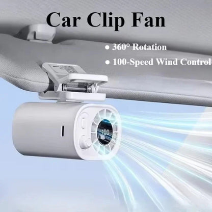 3-in-1 Clip-On Fan - 360° Rotatable USB Rechargeable Car, Outdoor & Desktop Cooling Fan