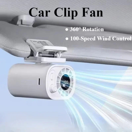 3-in-1 Clip-On Fan - 360° Rotatable USB Rechargeable Car, Outdoor & Desktop Cooling Fan