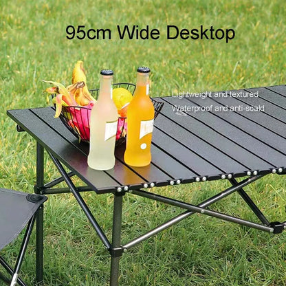 Outdoor Folding Long Table – Portable Storage Camping Desk with Net Bag, Easy Install, Lightweight & Stable