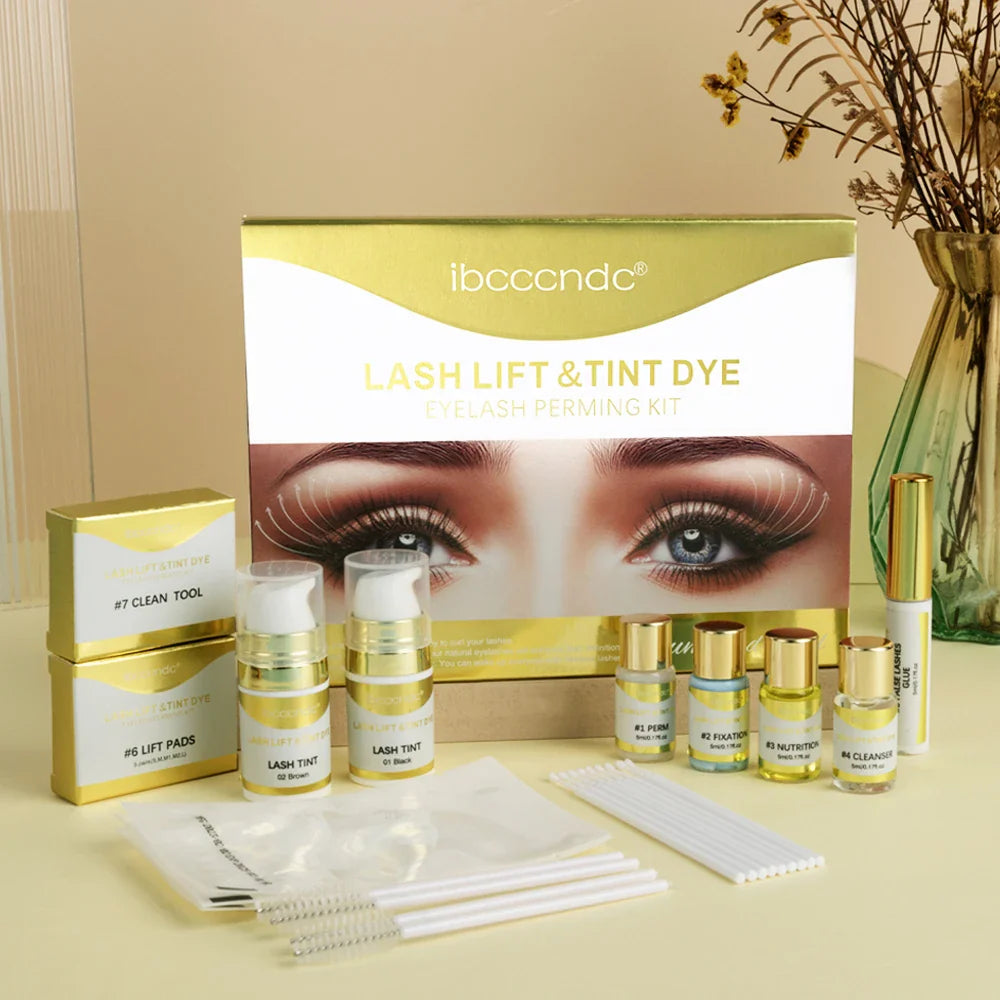Professional Semi-Permanent Brow & Lash Lift Kit – Brow Lamination, Eyelash Perming & Tinting Makeup Set