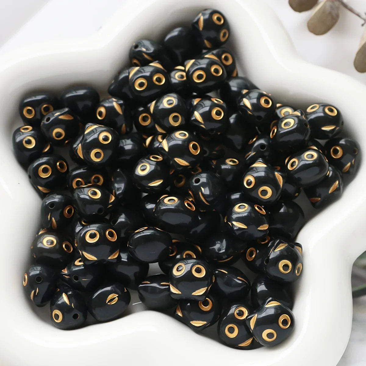 30pcs Cat Head Beads - Cute Animal Loose Beads for DIY Jewelry Making Earrings Necklace Bracelet Keychain Accessories