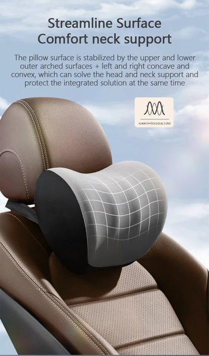 Electric Car Lumbar & Neck Massage Pillow | Single Headrest Vibration Cushion for Seat Support