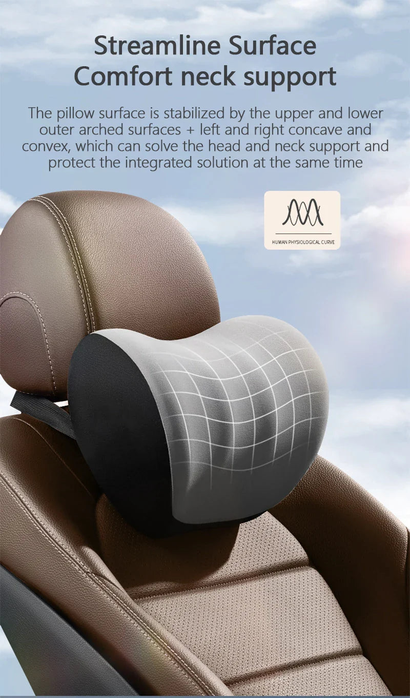 Car Electric Lumbar & Neck Massage Cushion | Single Headrest Vibration Pillow for Seat Support