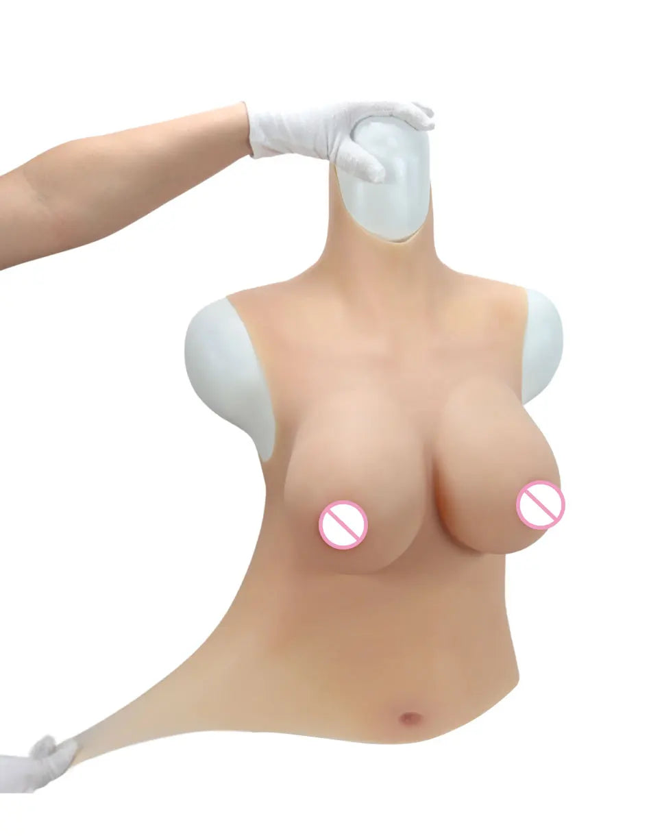 Silicone Breast Forms - Realistic Half-Body Breastplate with C/D/G/H Cup Options