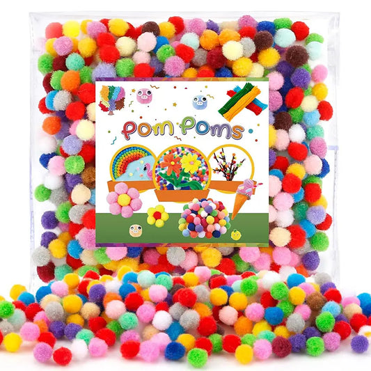 30-300Pcs Colorful Soft Pom Pom Balls - 40 Colors Fluffy Fur Pompoms for Kids DIY Crafts, Wedding Decor & Sewing Projects