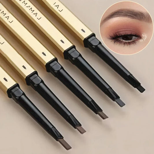 5-Color Dual-Head Eyebrow Pencil with Brush – Waterproof, Sweatproof Eyebrow Gel & Tattoo Pencil for Long-Lasting Natural Makeup
