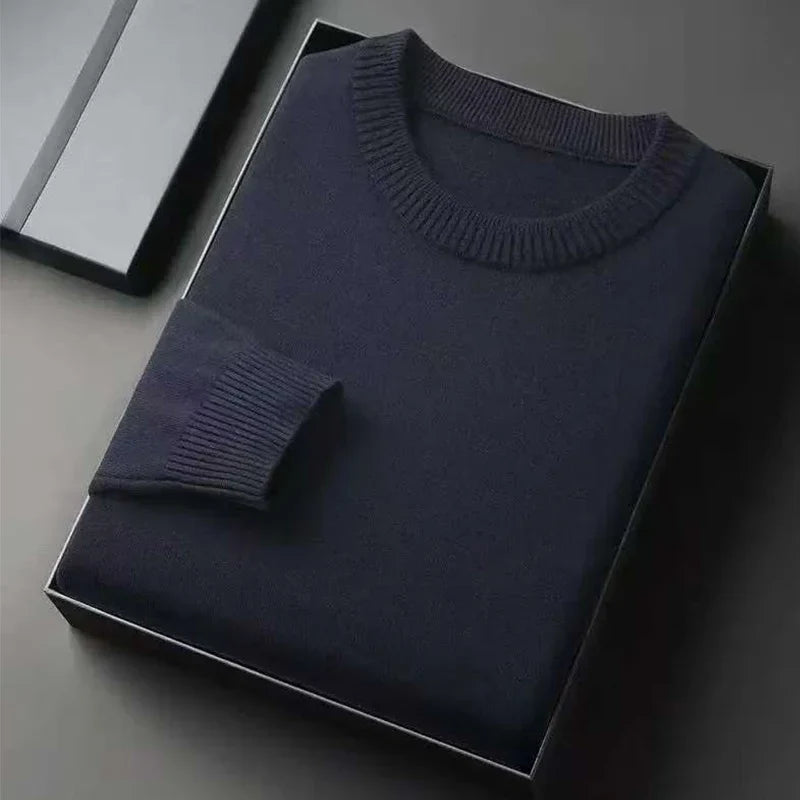 Men's Classic Crewneck Sweater - Soft Lightweight Long Sleeve Knit Pullover Casual Solid Color Top