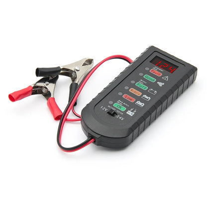 12V 24V Car Battery Tester - LED Voltage Circuit Analyzer with 6 Light Display for Auto Diagnostics