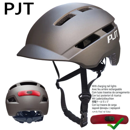USB Rechargeable Cycling Helmet with Built-in Taillight – In-Mold MTB Mountain & Road Bike Safety Helmet for Sports Riding