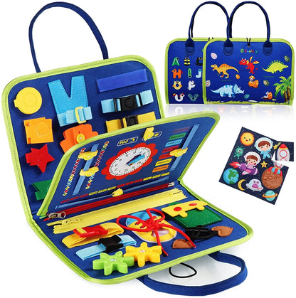 Montessori Toddler Busy Board – Educational Travel Toy for Motor Skills & Baby Learning, Perfect Christmas Gift