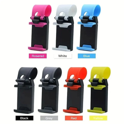 Universal Car Phone Holder - Adjustable Steering Wheel & Dashboard Navigation Mount