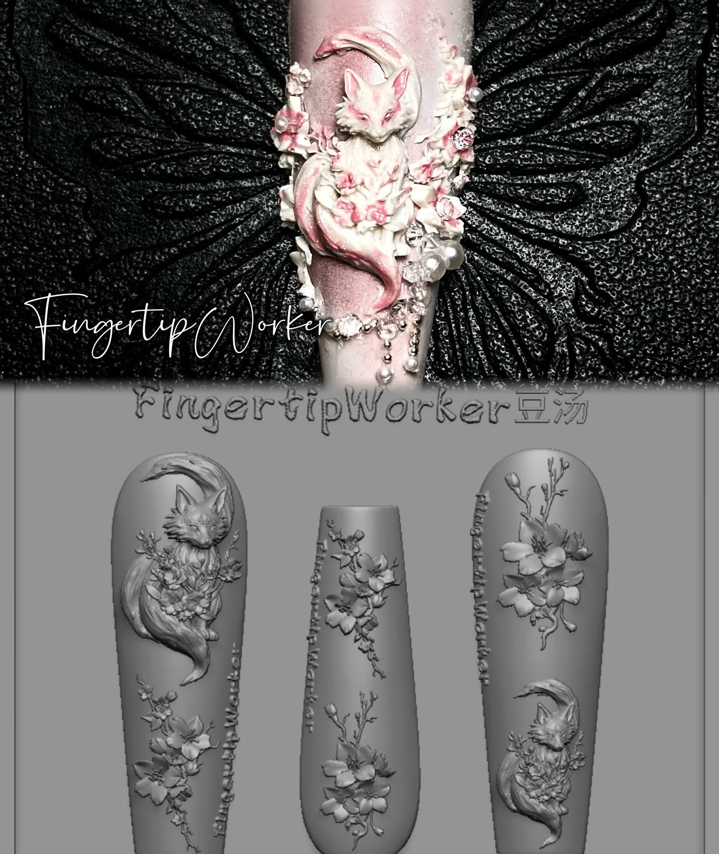 Snake Lolita Bow, Mushroom, Rose, Lotus, Bear 3D Acrylic Nail Mold - DIY Silicone Nail Decorations & Nail Art Products