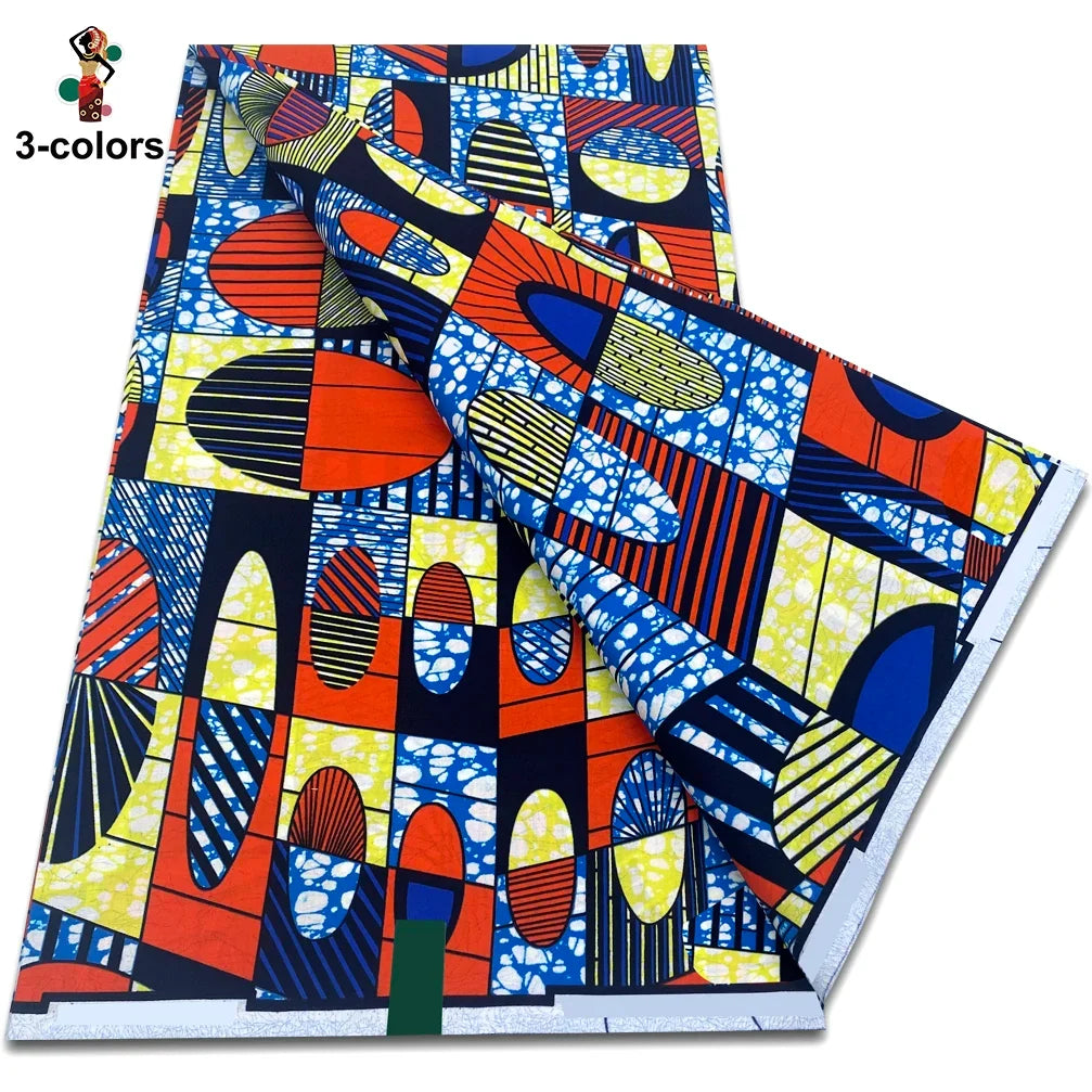 African Ankara Wax Fabric - 100% Cotton Soft Pink Pagne Fashion Print