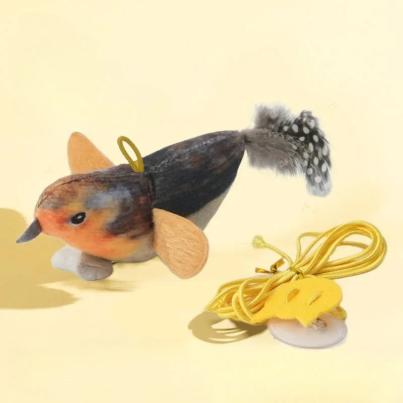 Interactive Bird Cat Toy - Sounding Catnip Teaser Toy for Indoor Cats, Wall Hanging Chasing & Play Activity