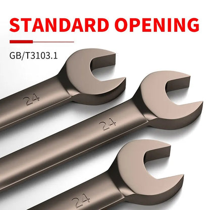 12pcs/6pcs Dual-Use Ratchet Wrench Set — 72-Tooth Quick Ratchet Heads with 180° Rotation Hardware Tools
