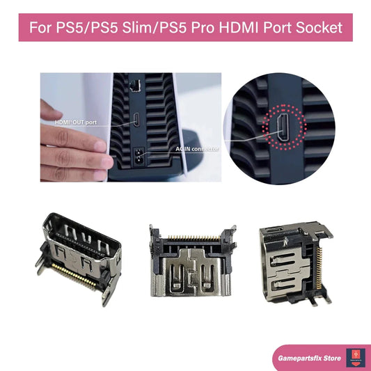 PS5 HDMI Port Replacement Socket – Compatible Connector for PS5, PS5 Slim & PS5 Pro (10/20/50PCS)