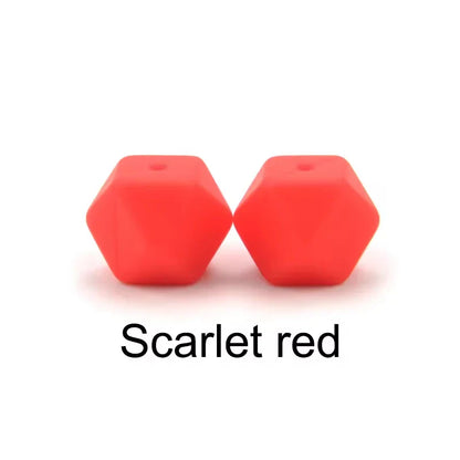 LOFCA 10PCS Hexagon Silicone Beads (14mm/17mm) – DIY Jewelry Making & Pacifier Chain Accessories Bulk Set