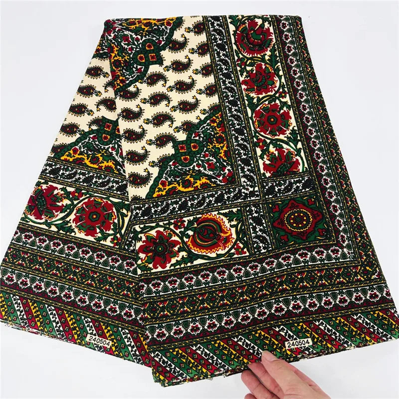 6 Yards African Real Wax Ankara Fabric - 100% Cotton Party Dress Print