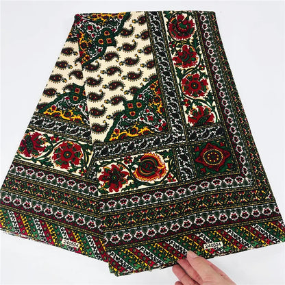 6 Yards African Real Wax Ankara Fabric - 100% Cotton Party Dress Print