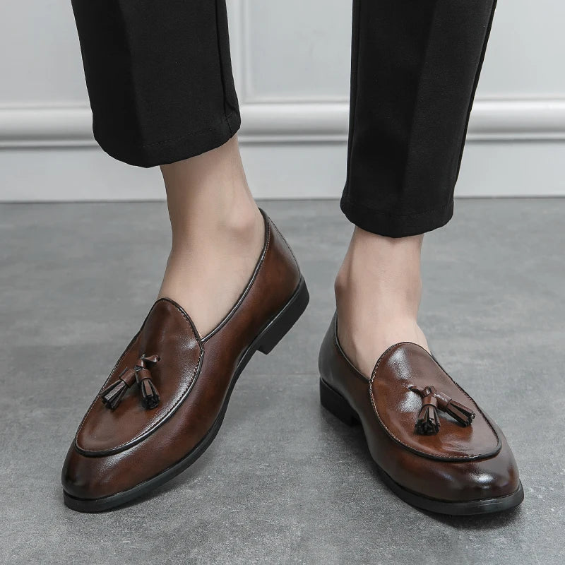 Men’s Formal Tassel Loafers - Classic Slip-On Business & Dress Shoes