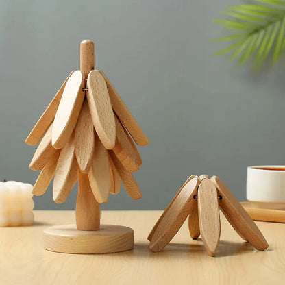 Tree Design Wooden Trivet – Decorative Heat-Resistant Table Mat & Pot Coaster