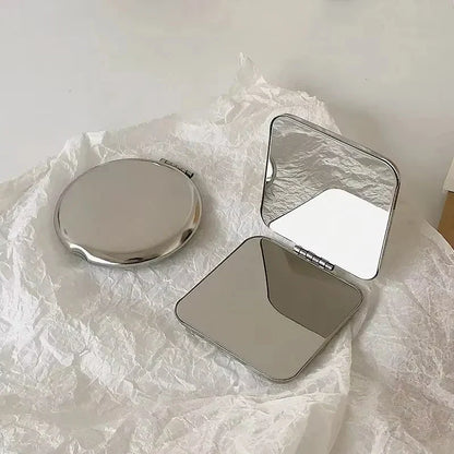 Stainless Steel Folding Pocket Mirror - Small Exquisite Makeup Mirror, Anniversary, Valentine’s Day & Mom Gift