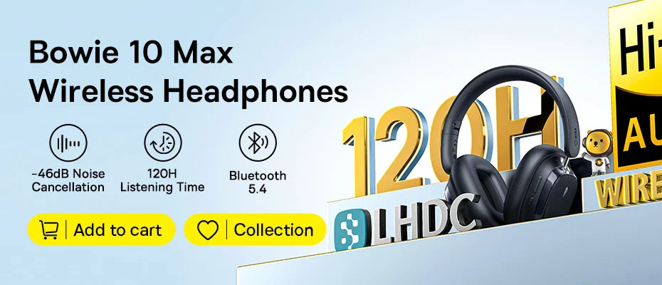 Baseus D02 Pro Wireless Headphones - Bluetooth 5.3, Foldable Sport Headset, Over-Ear Gaming Bluetooth Earbuds