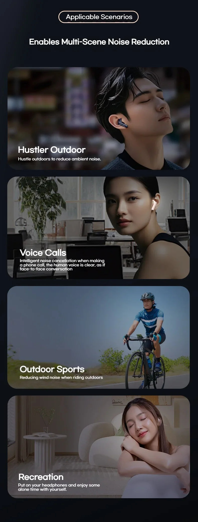 Sansui ANC Bluetooth TWS Earbuds – True Wireless Earphones with -52dB Active Noise Cancelling, Bluetooth 5.4, 6 Mics & HD Calls