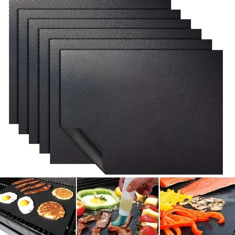 Reusable BBQ Grill & Oven Mat - Non-Stick Heat Resistant Baking Liner for Grilling, Cooking & Oven Protection