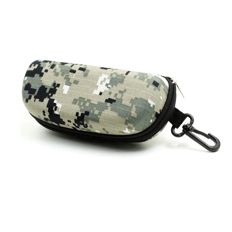Portable Tactical Sunglasses Case - Military-Grade EVA Eyewear Pouch with MOLLE System for Outdoor and Hunting Goggles Storage