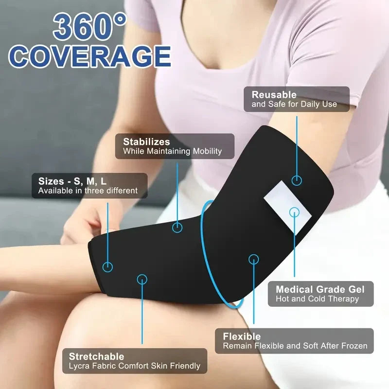 Gel Ice Sleeve — Reusable Hot & Cold Pack for Elbow, Knee, Ankle & Hand