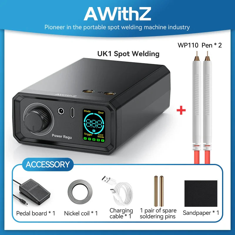 Awithz 9000W Portable Spot Welder – High-Power Pedal Welding Machine 1330A Adjustable for DIY 18650 Batteries