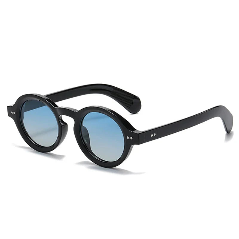 SO&EI Retro Polarized Sunglasses - Round Fashion Shades with Rivet Decor, UV400 Protection & Leopard Punk Style for Women & Men