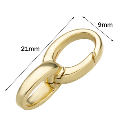 2PCS Gold Filled Oval Clasp - 14K/18K Spring Connector Carabiner for DIY Jewelry Necklace & Bracelet Making