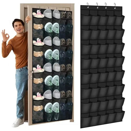 Over The Door Shoe Organizer - 12/14/24/28/35/40 Pocket Large Mesh Hanging Rack for Closet Shoe Storage