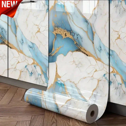 40cm PVC Marble Wall Sticker - Waterproof Oil-Resistant Self-Adhesive Kitchen Decor