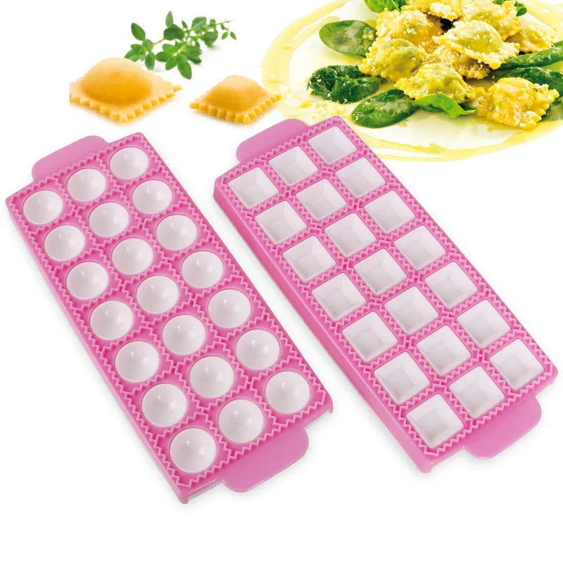 Italian Dumplings Making Mold - Handmade Pastry Tool for Multifunctional Plastic Ravioli Mould - DIY Baking Tools