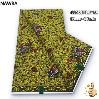 2026 African Real Wax Print Fabric - 100% Cotton Nigerian Ghana Style Pagne for Women